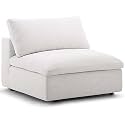 ES ESPINHO Stella Solid Sal Wood Fabric Upholstered 1 Seater (Without Handle) Sofa Set for Living Room, Beige Color
