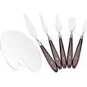 Acrylic & Oil Palette Combo Set Includes 1 Pc Clear Acrylic Paint Palette (25 x 15 cms) & 5 Pcs Painting Palette Knives