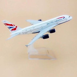 kids metal diecast aeroplane scale model for display only size -16 cm -1pc - british airways white