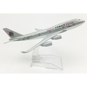 kids metal diecast aeroplane size -16 cm scale model 1pc - for display ony qatar airways white