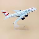 Kids Metal Diecast Aeroplane Scale Model For Display Only, Size -16 Cm -1Pc - (British Airways), White