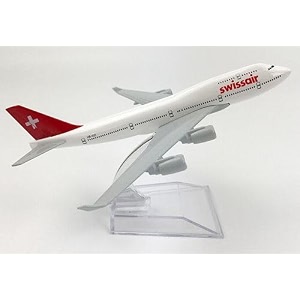 metal diecast aeroplane scale model size -16 cm -1pc - for display only swiss airlinesallmulticolor