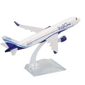 metal diecast aeroplane scale model size -14 cm x 16 cm -1pc - for display only indigo