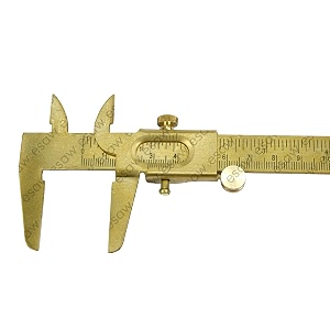 esaw vernier caliper brass with fine wheel adjustment 125mm 125cm 5 inches for inside outside and depth jaws for measurement of any object