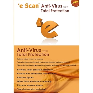 escan antivirus with total protection version 11 - 1 pc 1 year email delivery in 2 hours - no cd