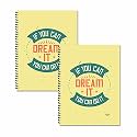 ESCAPER Never Try Never Know Theme Registers - Pack of 2, A4-Sized Spiral Notebooks with Ruled Pages: Stay Motivated & Productive for School, Work & Creativity