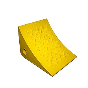 esco 12590 safety yellow pro series wheel chock for cars trucks and trailers