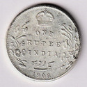 Eshop 1 rupee 1908 Edward king Silverplated Fancy India Medieval Coin Collection