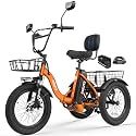 ESKUTE E Trike Electric Bike, Peak 1200W Brushless Motor Folding Trike 18X3.0 Fat Tire Ebike, 624Wh Removable Battery, Step-Thru 3 Wheel Electric Bicycle, Up to 65 Miles, 18MPH+ Tricycle for Adults