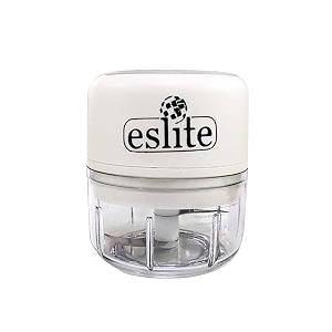 eslite 100 ml electrical mini food chopper for kitchen accessory with stainless steel blade wireless usb charging port 30w tomato vegetable chopper 1 year warranty white