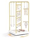 EsLuker.ly Earring Necklace Holder Organizer Rotating Jewelry Display Stand