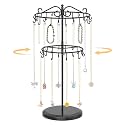 EsLuker.ly Necklace Holder Organizer Rotating Display Stand, 2 Tier Black
