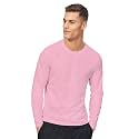 ESPARTO Mens Solid Fullsleeve Baby Pink T-Shirt
