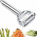 ESPERO Peeler for Vegetables And Fruits, Double-Sided Blade 2 in 1 Stainless Steel Julienne Vegetable Peeler Multi-Functional Fruit & Veggie Shredder Slicer and Grater for Potatoes, Carrots, Cucumbers