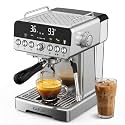 Espresso Coffee Machine | 20 Bar High Pressure | Stainless Steel Body | Adjustable Brewing Time and Temperature | Cold Espresso Option | Milk Frother for Cappuccino and Latte