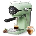 Espresso Machine with Steam Milk Frother Semi Automatic 20 Bar Compact Green with Toggle Switch for home Cafetera Espresso, Latte, Cappuccino, Americano, Macchiato