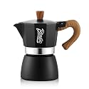 Bincoo Espresso Maker Stovetop, Moka Pot 3 Cups, Espresso Pot Classic Italian Coffee Maker,Single Safety Valve (Black, 3 Cup)