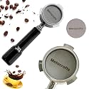 Espresso Portafilter 51mm Bottomless - Compatible for 51 mm Delonghi EC0680, E0685, SMEG &amp; EUPA Coffee Machines - Open, Naked, Flat - Stainless Steel Filter Basket &amp; Puck Screen Included (Black)