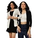 ESPRESSO Women Long Sleeve 100% Viscose Long Lace Open Shrug with Pockets