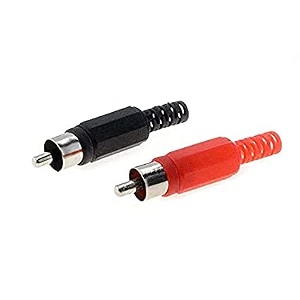 rca male audio video connector pair for stereo cable av jack adapter- red black speaker connector
