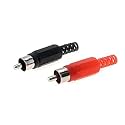 RCA Male Audio Video Connector pair for Stereo cable AV Jack Adapter- red black speaker Connector