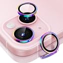 ESR 2 Pack Camera Lens Protector for iPhone 15/15 Plus/14/14 Plus, Ultra-tough HD Individual Lens Protectors, Scratch Resistant, Ultra-thin Tempered Glass, Armorite Series, Chromatic
