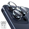 ESR 2 Pack Camera Lens Protector for iPhone 15 Pro Max/15 Pro/14 Pro Max/14 Pro, Ultra-tough HD Individual Lens Protectors, Scratch Resistant, Ultra-thin Tempered Glass, Armorite Series, Dark Blue