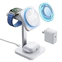 ESR for 3 in 1 Charging Station, Qi2.2 Certified 25W MagSafe Charger Stand with CryoBoost, Phone-Cooling Fast Charging Station, for iPhone 17/16 with iOS 26, AirPods, Apple Watch, White