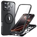 ESR for iPhone 16 Pro Case, Compatible with MagSafe, Full-Body Military-Grade Drop Proof Case with Built-in 9H+ Tempered Glass Screen Protector, Armor Series, Clear Black
