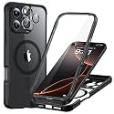 ESR for iPhone 16 Pro Max Case, Compatible with MagSafe, Full-Body Military-Grade Drop Proof Case with Built-in 9H+ Tempered Glass Screen Protector, Armor Series, Clear Black