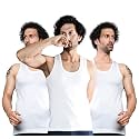 ESSA COOLD Men's Vest | 100% Cotton Fabric, Sleeveless, Square Neck, Retro Style | Slim Fit | Breathable and Comfortable Innerwear | Easy Tuck Design for All-Day Wear | Pack of 3