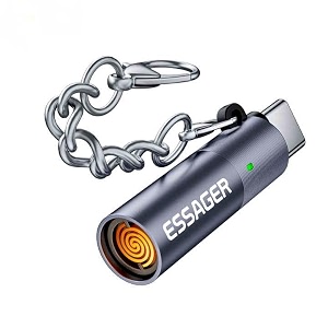 essager type-c cigarette lighter tungsten wire heating auto shut-off compact aluminum alloy flameless windproof blow to work automatically turn off