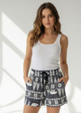 Essanza Floral Print Women Black Casual Shorts