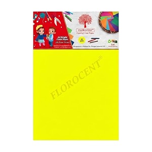 florocent bright neon fluorescent paper both-sided colour 80 gsm 100 sheets pack yellow a4