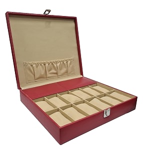 essart faux leather croco maroon watch box amp jewellery organiser 12-slot watch holder and 2 slot for jewelleryearringsrings cufflinksbanglelapel pins