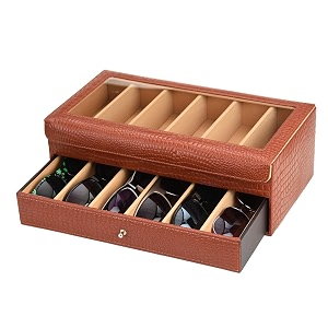 essart faux leather luxury sunglass storage case premium leather eyewear organizer box elegant protective case for men amp women sunglasses luxury chashma box