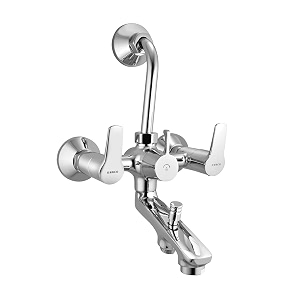 essco wall mixer 3-in-1 system with provision for both hand shower and overhead shower complete with 115mm long bend pipe connecting legs amp wall flange without hand amp overhead shower - chrome