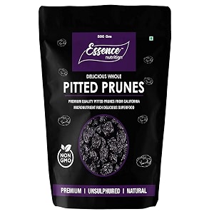 essence nutrition unsweetened premium pitted prunes 500 grams - soft moist amp delicious imported from usa - prunes dry fruit without sugar