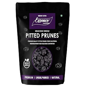essence nutrition unsweetened premium pitted prunes 250 grams - soft moist amp delicious prunes imported from usa - no sugar no chemicals - prunes dry fruit without sugar