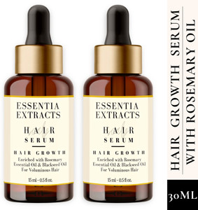essentia extracts combo of 2 hair growth serum enriched with rosemary essential oil  blackseed oil  promotes hair growth restores thin hair stops hair loss  makes hair thicker denser stronger  100 natural  pure  sulfate free  30ml 15ml15ml 30