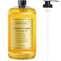 Essentially KateS Coconut + Castor Massage Oil 8 Fl Oz - Multi-Purpose Moisturizer - Infused with 100% Pure Essential Oils - Skin Care, Body Massage, Hair Care, &amp; Nail Care