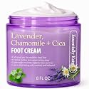 Essentially KateS Lavender Chamomile + Cica Foot Cream with Ceramides & Shea Butter, Moisturizing Care for Dry, Rough and Cracked Heel Feet, 8 fl oz