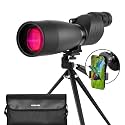ESSLNB Spotting Scope with Tripod Cell Phone Adapter 25-75 X 70 BAK4 Waterproof Straight Spotting Scopes for Target Shooting Hunting Bird Watching