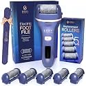 Essy Electric Foot File Hard Skin Remover with 5 Replacement Rollers Foot File Electric Pedicure Sets Cutters Accessories for Dry Dead Hard Skin Feet Callus Remover for Feet Care Exfoliator (Navy)