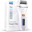 Essy Electric Foot File Rechargeable with 5 Replacement Rollers (White)