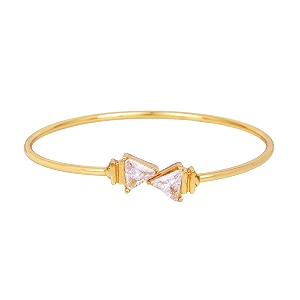 estele jewellery bracelet for women gold plated dazzling free size cuff kada bracelet with white crystals for girls and women-101555 br