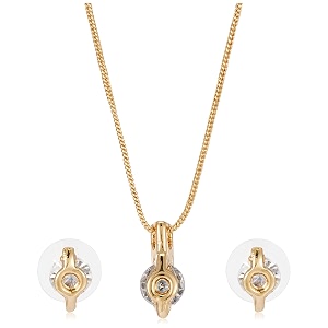 estele 24kt gold plated spherical austrian crystal necklace set for women one size 5947 nker