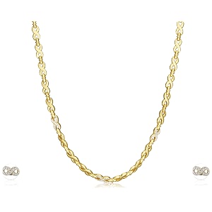 estele gold plated infinity loops necklace set with austrian crystal for women