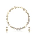 Estele Gold Plated Delicate Climber Necklace And Matching Earring For Girls and Women