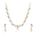 Estele Gold Plated Austrian Crystals Necklace Set for Women